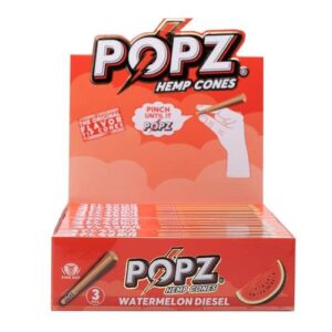 POPZ - 3 Hemp King Size Cones - Watermelon Diesel