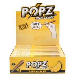 POPZ - 3 Hemp King Size Cones - Banana Rama