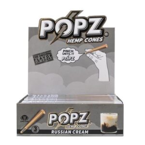POPZ - 3 Hemp King Size Cones - Russian Cream